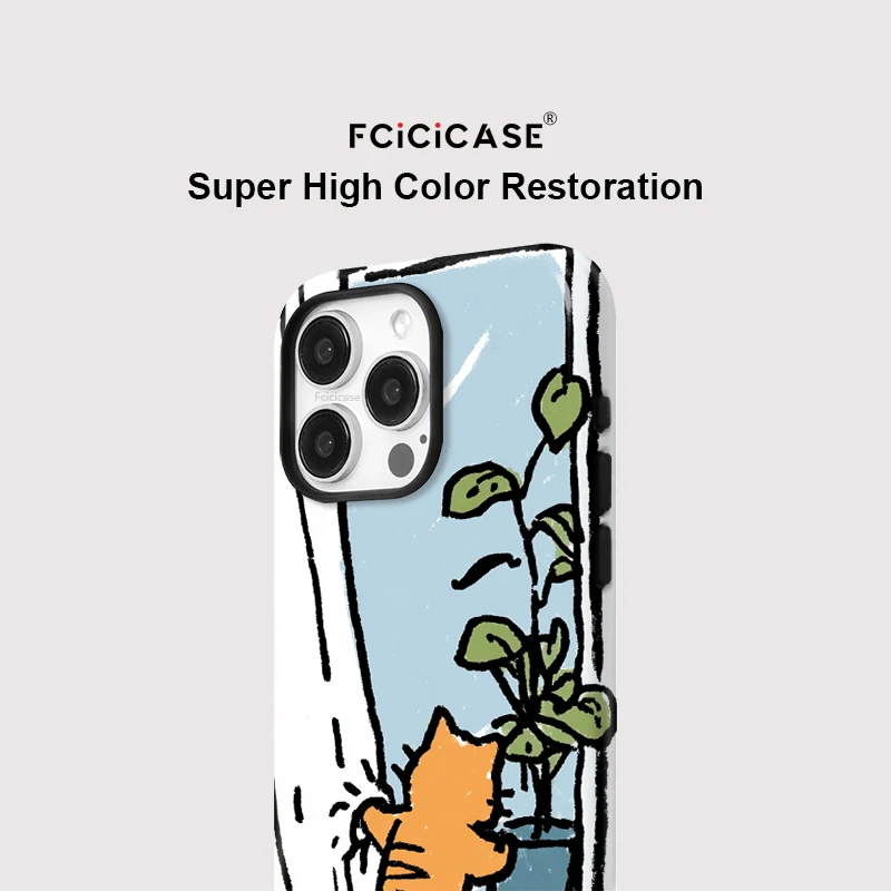 Фото Чехол Fcicicase для iPhone 17, чехол для телефона с милым мультяшным рисунком кота для iPhone 17 Pro Max 12, 13, 11, 16, 15, 14 Plus для Magsafe Capa №4