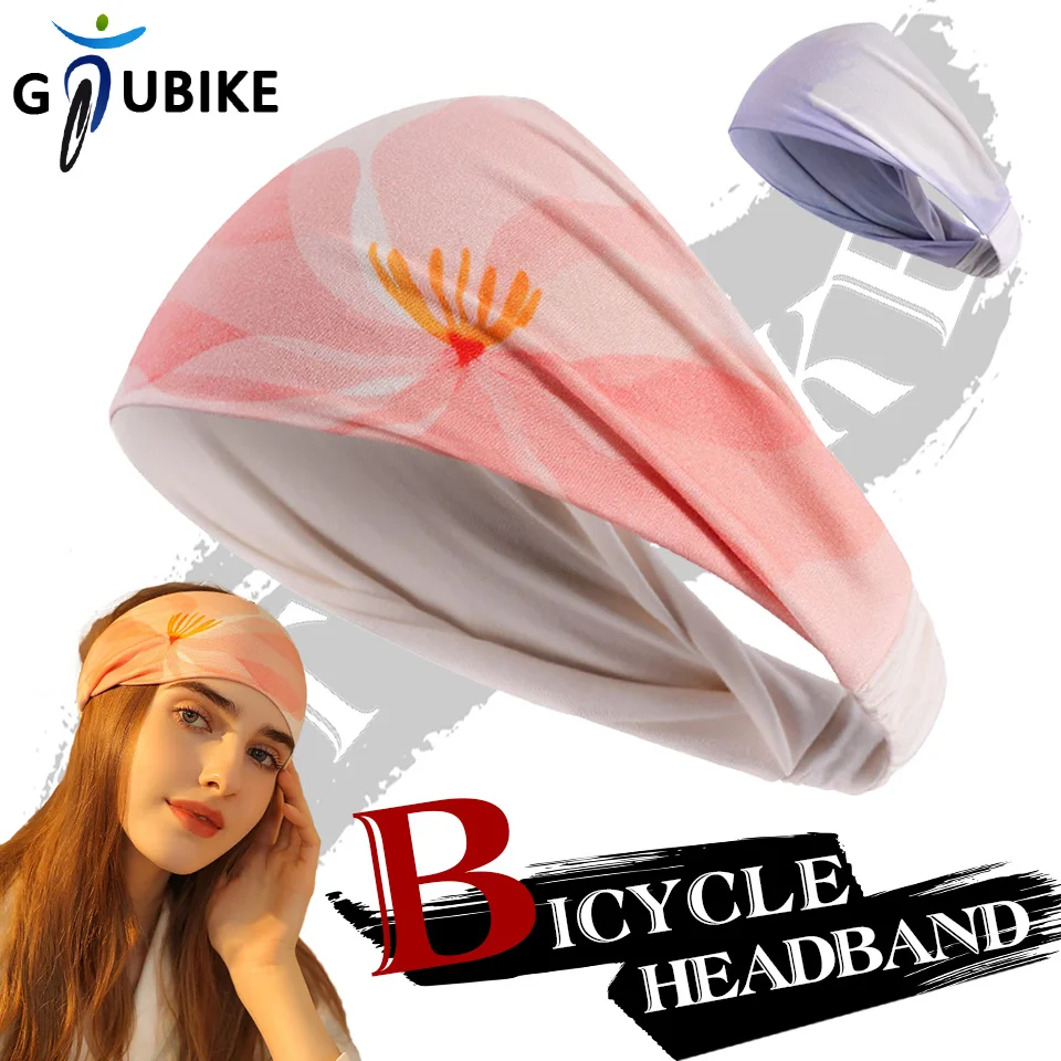 

GTUBIKE Widen Headband Sweat-absorbing Skin-friendly Eye Mask Women Fitness Cycling Yoga Hair Band Elastic Warm Sports Headwear