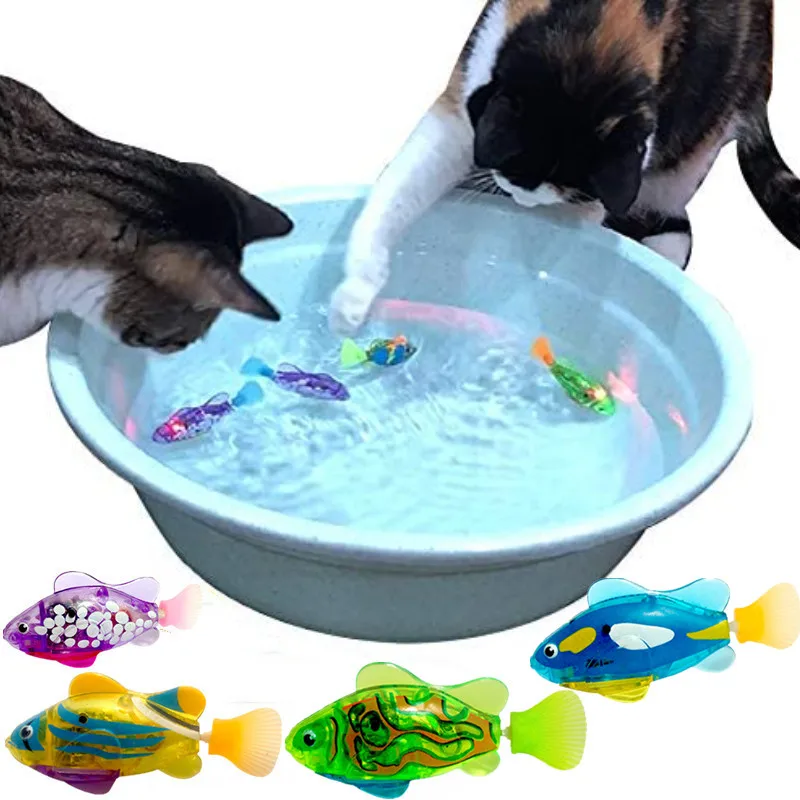 

1 piece Pet Cat Toy LED Interactive Swimming Fish Toy for Cat Glowing Electric Fish Toy to Stimulate Pet's Hunter Instincts