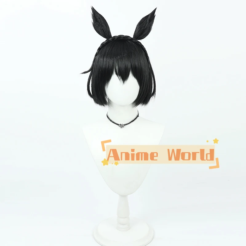 Парик для косплея АМА муме красивый Дерби кинейро риотей с ушками черный