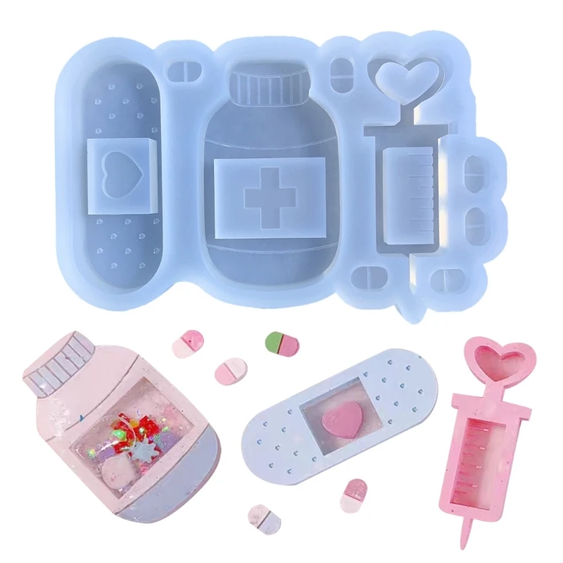 

Pill Bottle Band-aid Syringe Silicone Mold Quicksand Epoxy Casting Molds Resin Shaker Mold DIY Pendant Keychain Jewelry Making