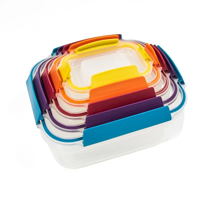 

5Pcs Refrigerator Seal Storage Box Organizer Box Items Food Storage Containers Fresh-Keeping Lunch Box