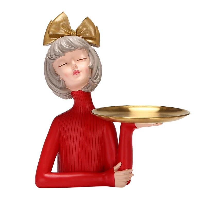 

Милая Подарочная поднос для девочек в скандинавском стиле, роскошное креативное украшение, поднос для хранения комнаты, украшение для дома