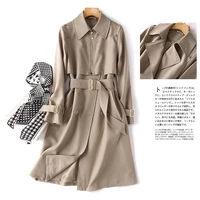 2022 designer korean fashion coats women office lady long belt springautumn trench jackets adjustable waist slim
