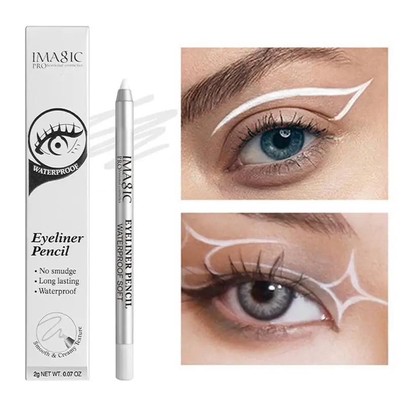 

Waterproof White Eyeliner Gel Pencil White Soft Easy Wear High Pigment Professional Eyeliner For Waterline Lasting Eyes Makeup