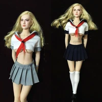 16 scale female soldier sexy top skirt school style sailor suit with scarf sockings for 12 inches action figure body