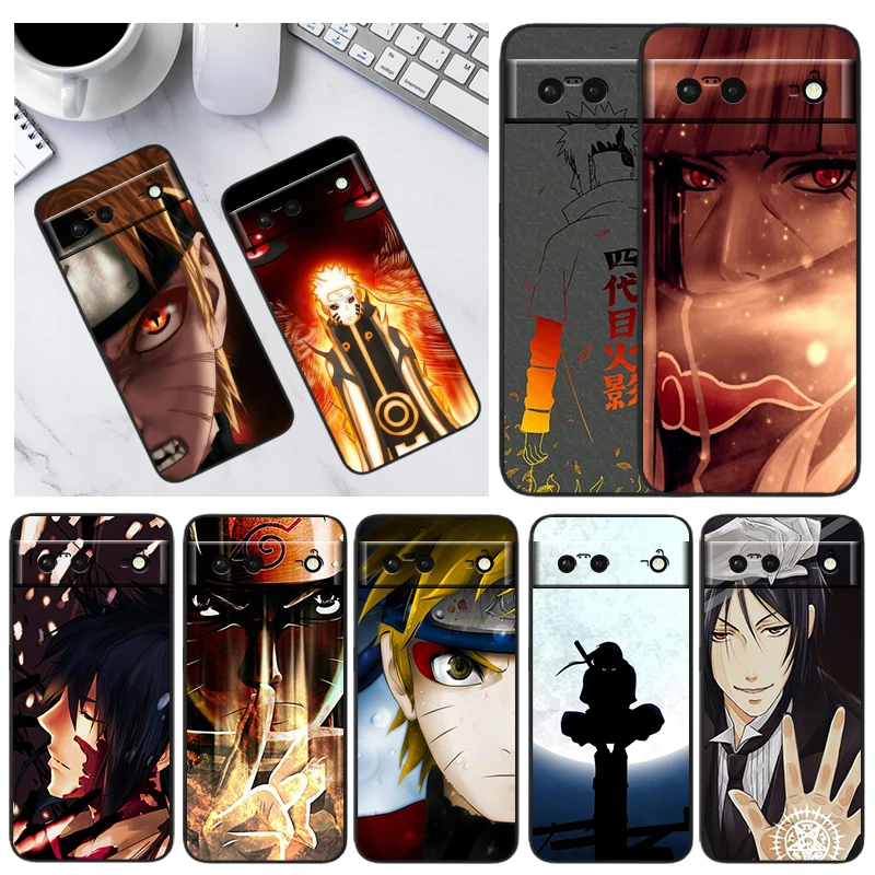 

Hot Cartoon Naruto Kakashi For Google Pixel 6 Pro 6A 5A 5 4 4A XL 5G Black Phone Case Shockproof Shell Soft Fundas Coque Capa