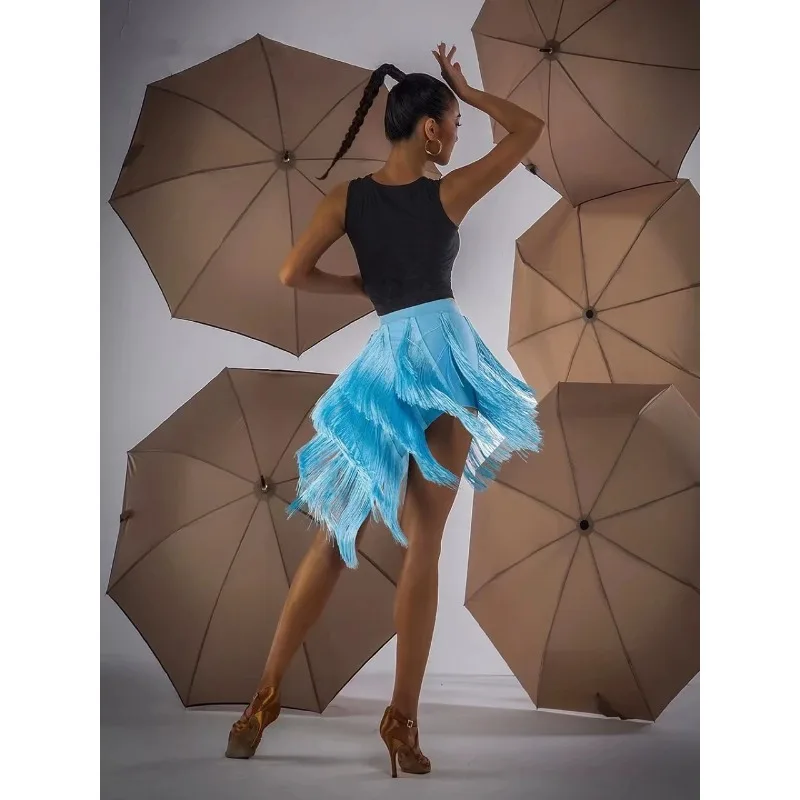 Дизайн с кисточками женское платье для латинских танцев женская юбка бальные