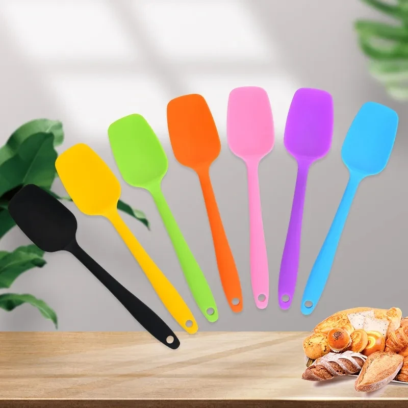 

Hot Universal Heat Resistant Integrate Handle Silicone Spoon Scraper Spatula Cake Ice Cream Kitchen Tool Utensil Bakeware