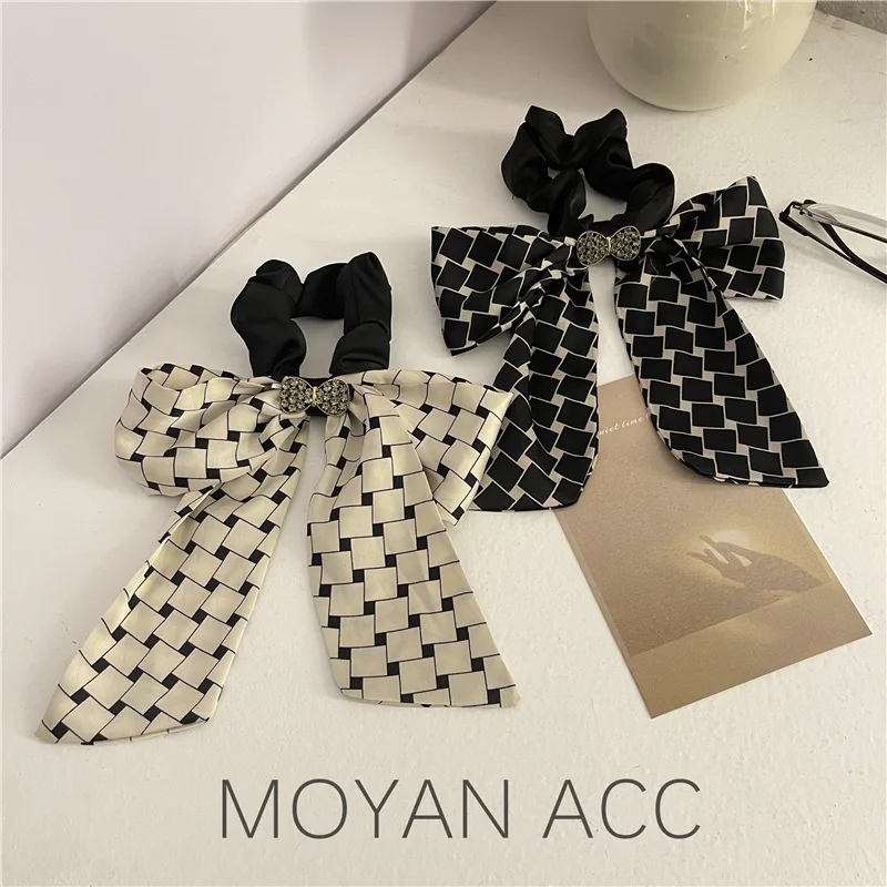 

French Ribbon Hair Band Female Hair Tie Temperament Ponytail Head Rope Hair Band Bow Hair Rope Headdress 2022 New