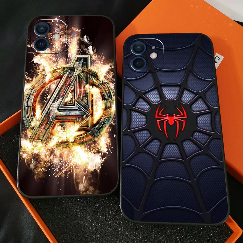 

MARVEL Spider-Man Phone Case For Funda iPhone 13 11 Pro Max 12 Mini X XR XS Max 6 6s 7 8 Plus Etui Silicone Cover Celular