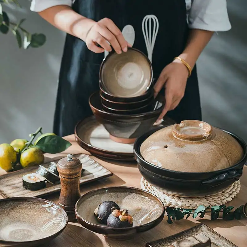 

Японские столовые приборы, керамическая тарелка в форме раковины и ветра, необычное блюдо неправильной формы для ресторана, тарелка для дома