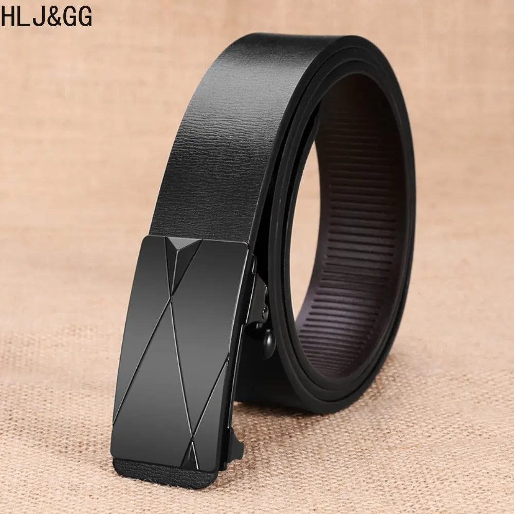HLJ&GG Fashion Belts for Man High Quality Automatic Buckle Split Leather Belt Casual Male Jeans Pants Waistband Summer New 2023