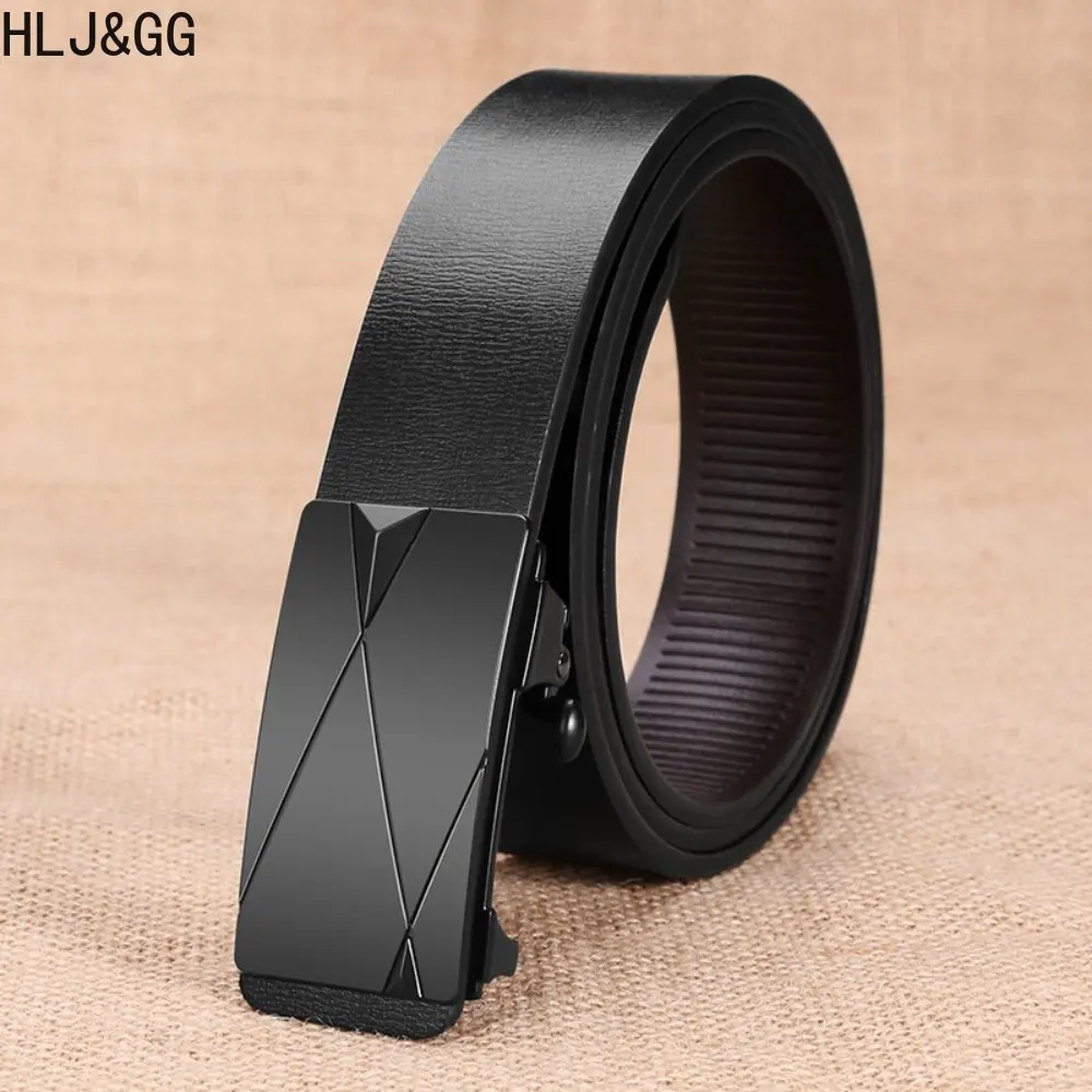

HLJ&GG Fashion Belts for Man High Quality Automatic Buckle Split Leather Belt Casual Male Jeans Pants Waistband Summer New 2023