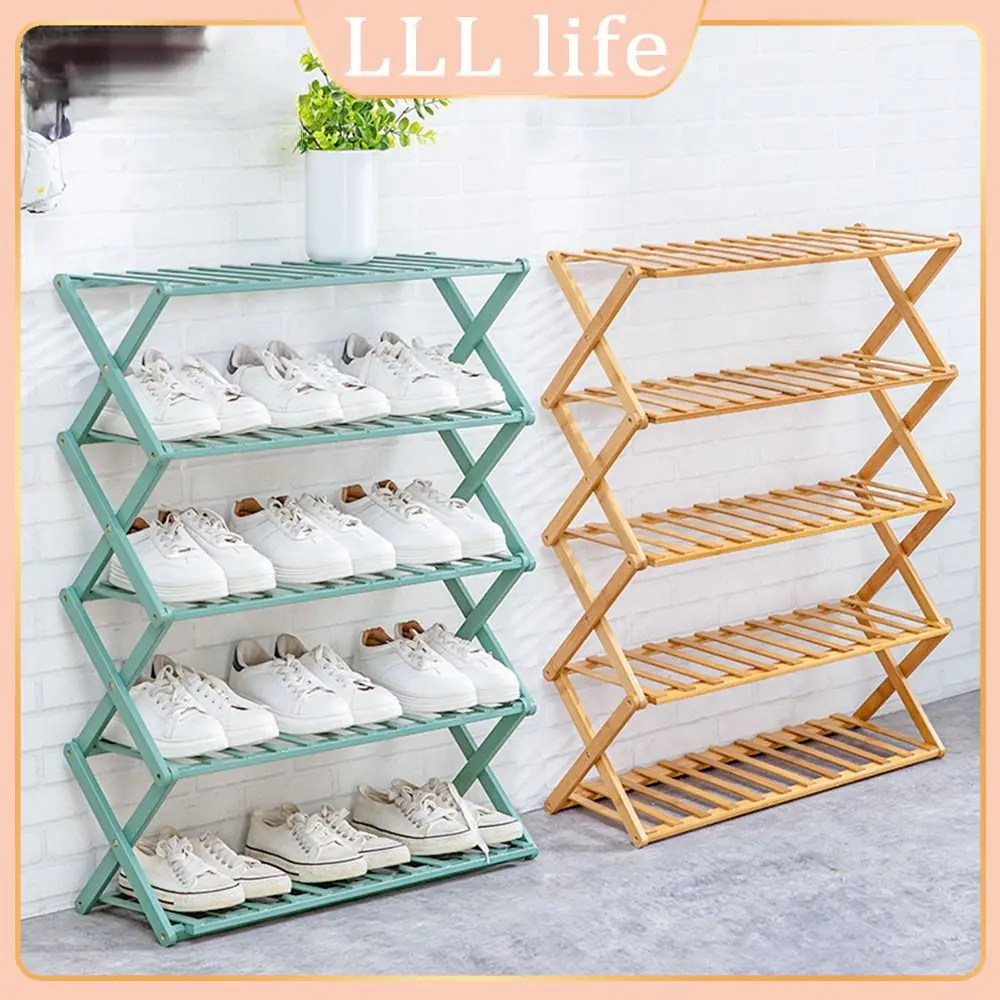 

Simple Household Foldable Economic Shelf Multi-layer Bamboo Shoe Cabinet Installation Free Houseware Shoe Management Shoe Rack