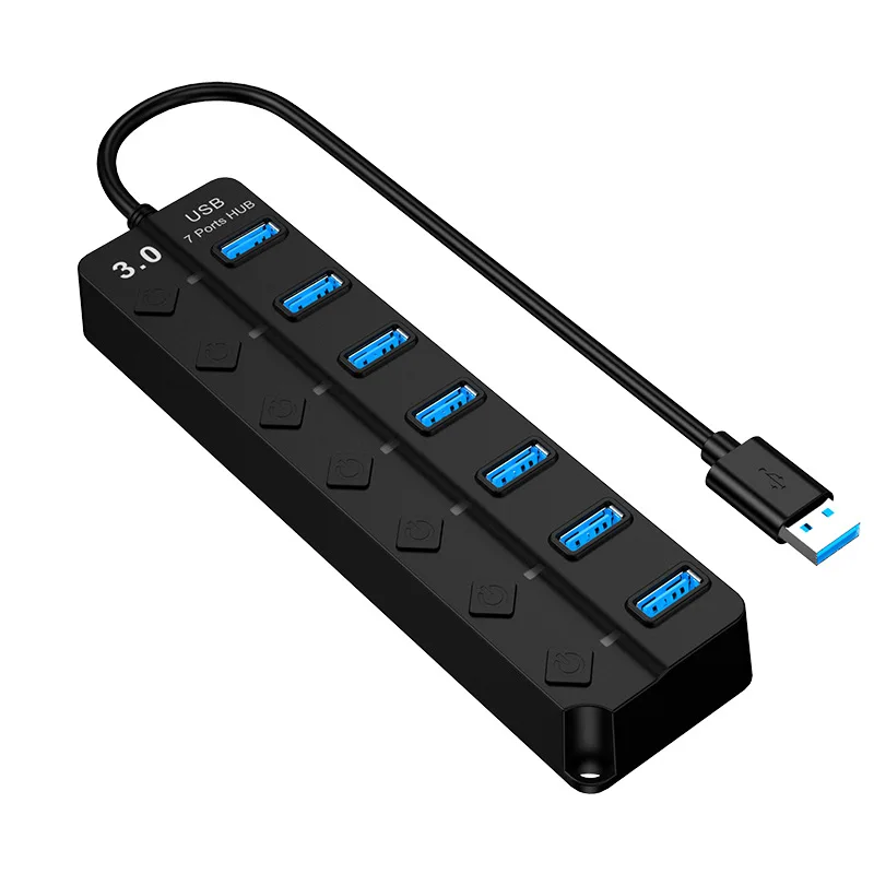 

Usb3.0 Hub 7-портовый высокоскоростной USB-разветвитель для жестких дисков USB флеш-накопитель Мышь Клавиатура удлинитель адаптер для ноутбуков