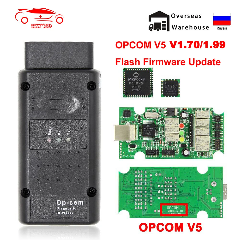 OPCOM V5 flash обновление прошивки для Opel OP COM 1 70 OP-COM 95 PIC18F458 FIDI CAN BUS OBD OBD2 сканер
