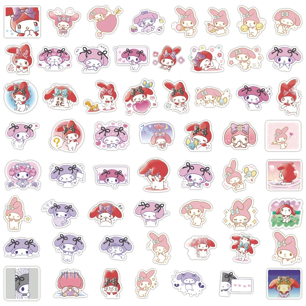 60 новых аниме наклеек Мультфильм Мелодия Водонепроницаемый карманный блокнот