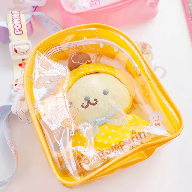 

Sanrio Pom Pom Purin Cute Cartoon Pvc Inclined Shoulder Bag Toy Doll Backpack Kawaii Furla Candy Transparent Waterproof Itabag