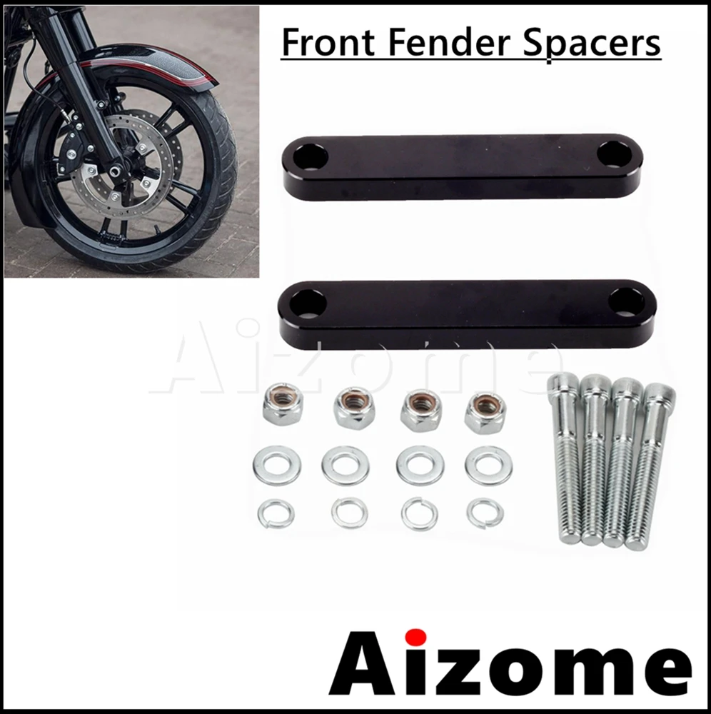 

For Harley Touring Front Fender Spacer Bracket Kit 23" 26" Fits Road King Street Electra Glide FLHT FLHX FLHR FLTR FL 2014-2020