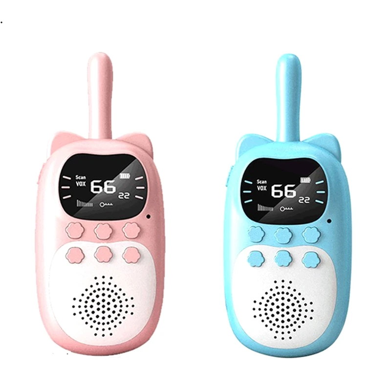 

2Pcs Walkie Talkie Rechargeable Handheld 0.3Km Radio Transceiver Portable For Children Walkie Talkie