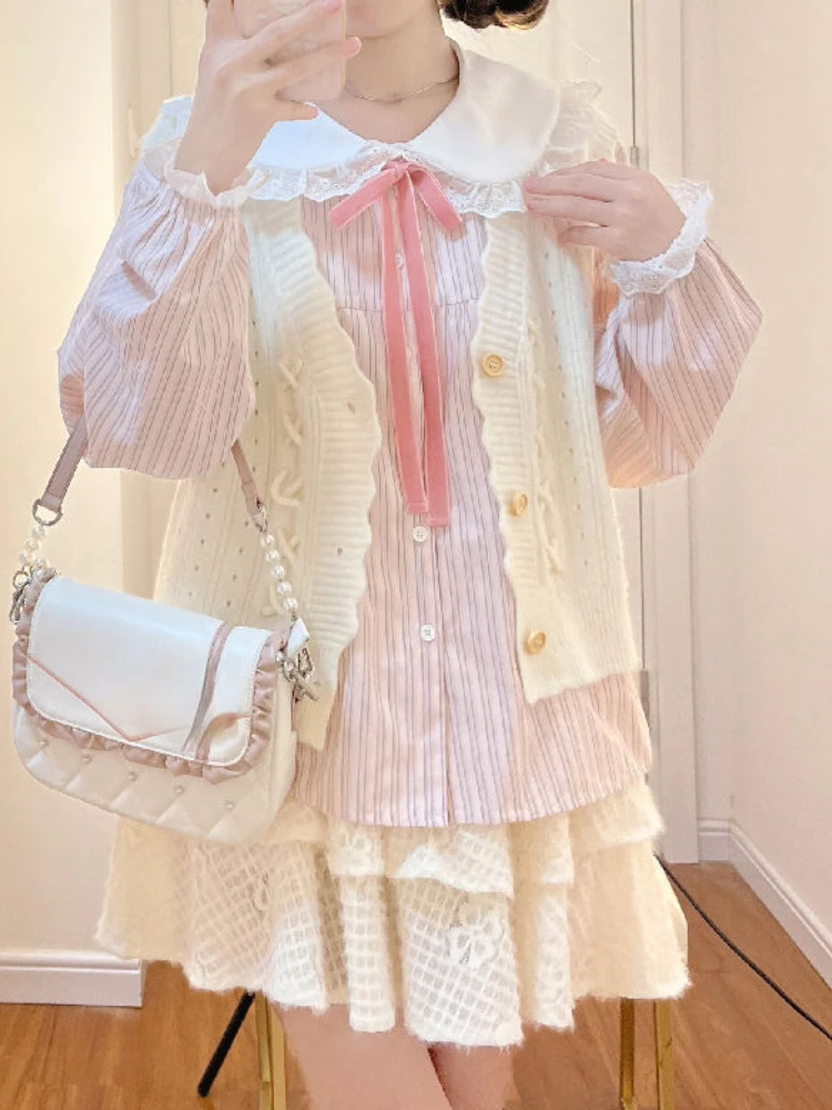 Осенний Японский милый комплект из 3 предметов Женский костюм в стиле лолита