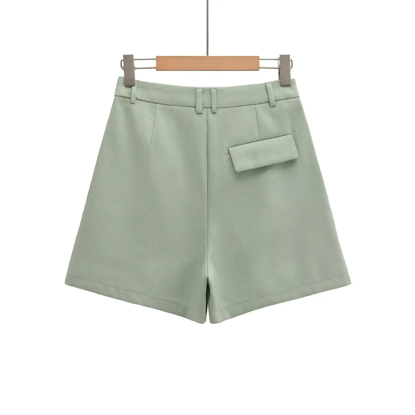 TRAF женские модные шорты-бермуды с боковыми карманами спереди винтажные высокой