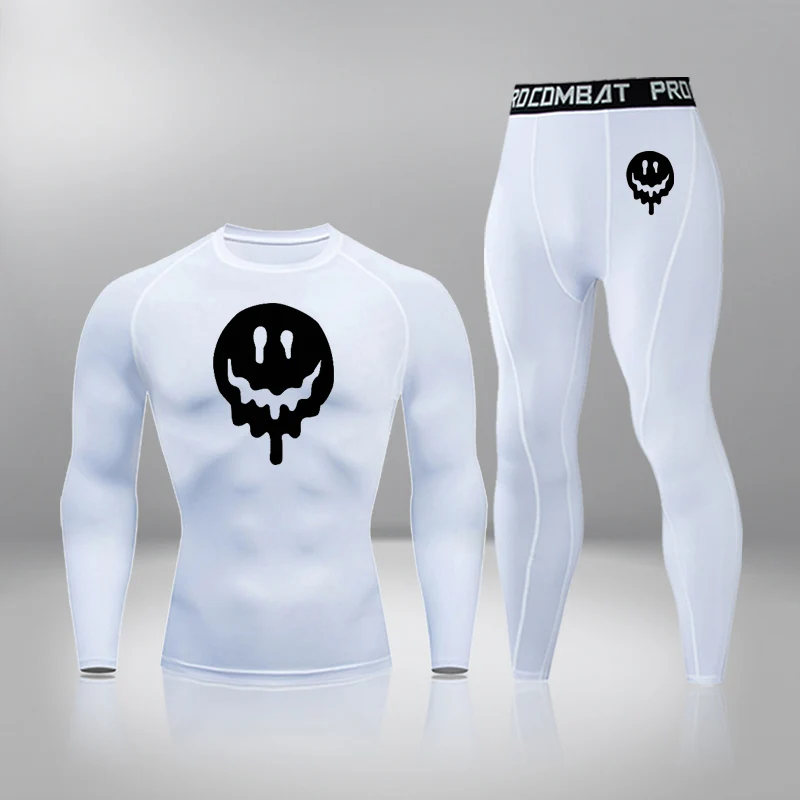 

Thermal Clothing Of Men's Sportswear Gymnastics Running Tights Sportswear Weightlifting Compression Pants + Fitness Tights Suit