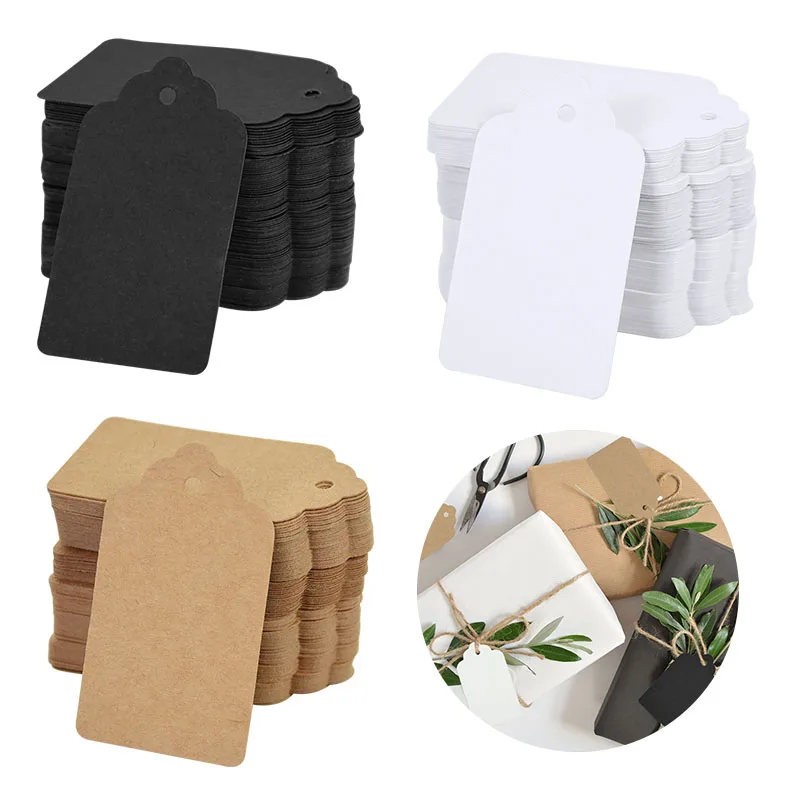 

20pcs 7x4cm Gift Tags Kraft Paper Tags Gift Wrapping Decor Wedding Decoration Bags Boxes Hang Tag Easter Festival Party Supplies
