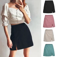 new corduroy womens high waist pencil skirts womens slim fit sexy wrap hip skirts slit office skirts bodycon retro classy