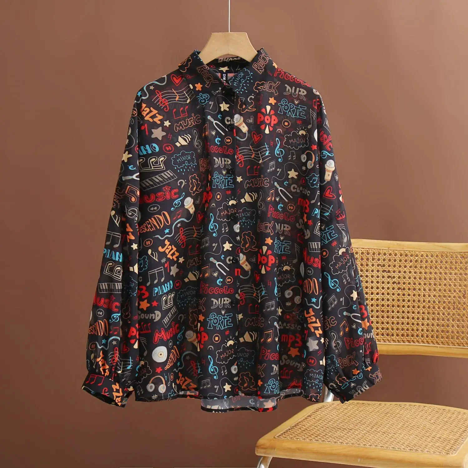 Женская блузка с длинным рукавом Dimanaf Тонкая большого размера лето 2024