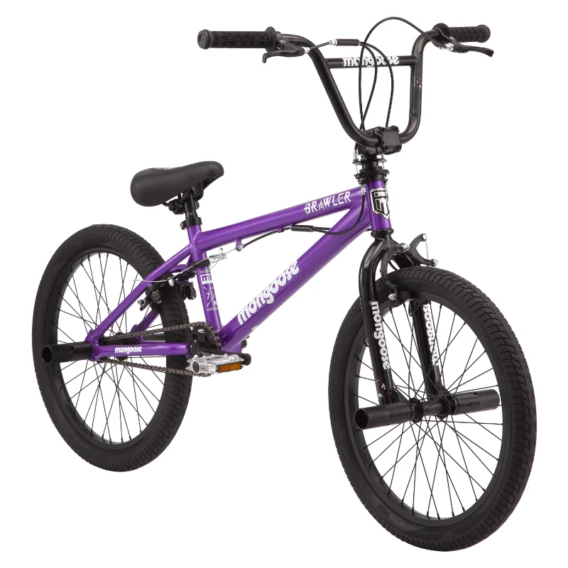 

Brawler 20" BMX Freestyle Bike, Single Speed, Girls, Purple Folding Bike