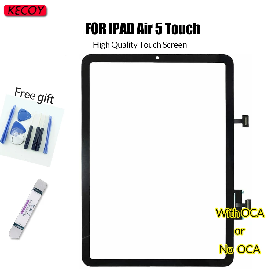 

1Pcs For iPad Air 5 5th Generation Front Touch Screen 2022 Air5 A2589 A2591 Digitizer Sensor Replacement Display TouchScreen