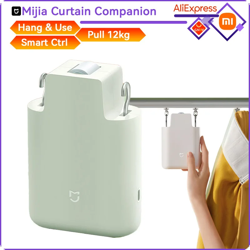 

Original Xiaomi Mijia Curtain Companion Hang-And-Use For U- / I-Shaped Track Roman Pole Smart Linkage Control Require BT Gateway