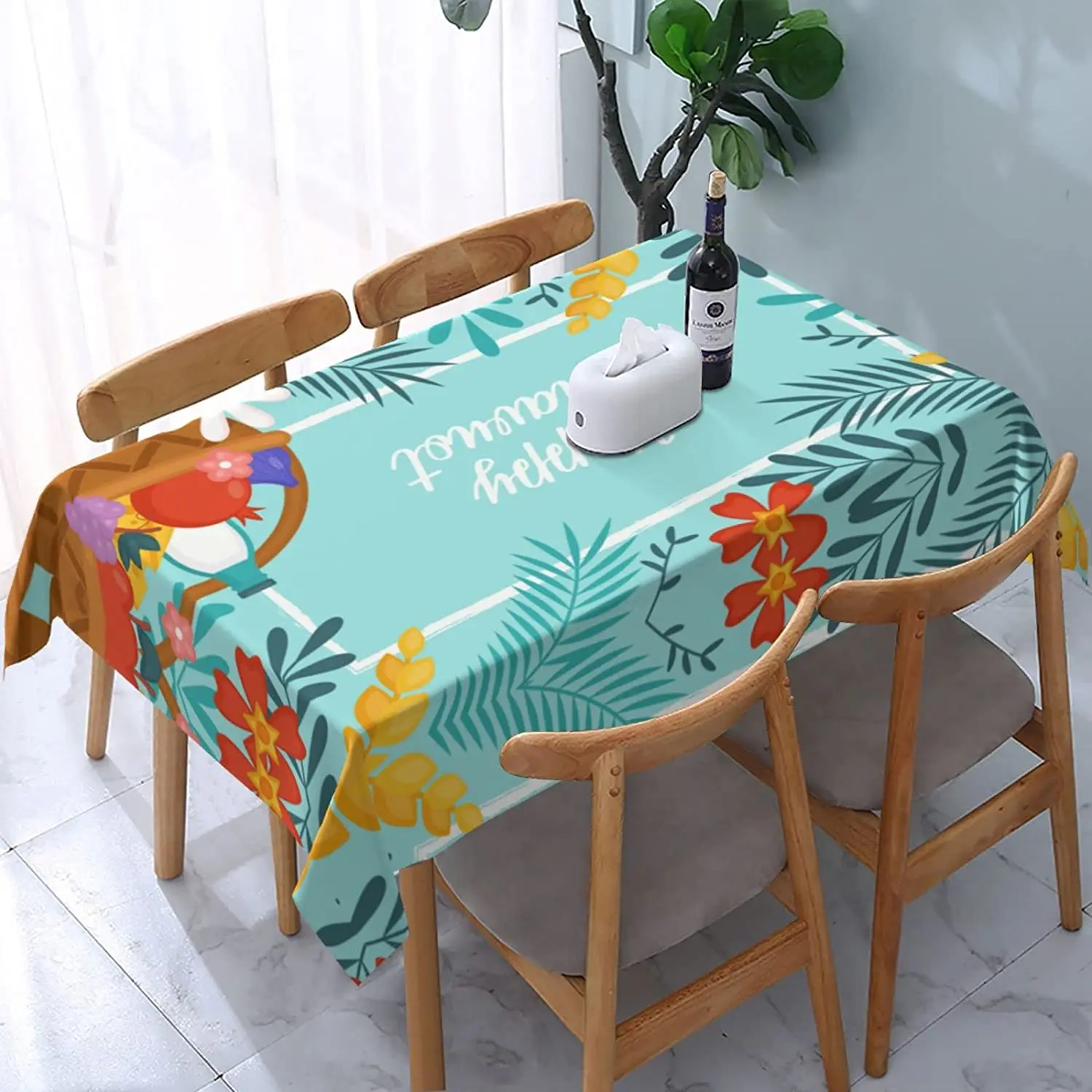 

Водонепроницаемая прямоугольная скатерть для кухонного стола