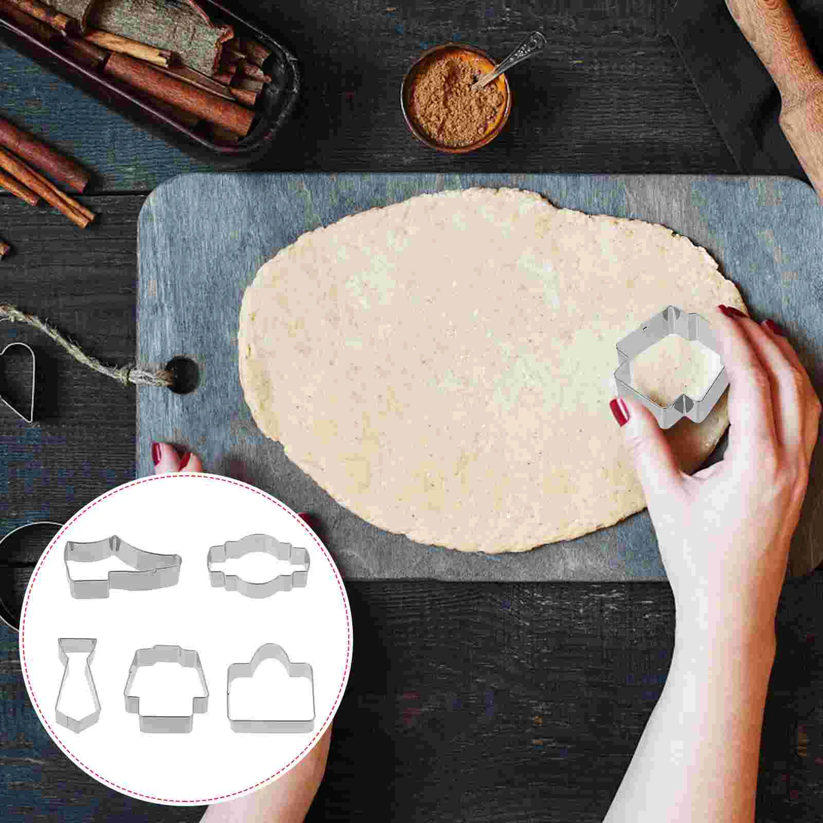 

5pcs Biscuit Mold Father's Day Biscuit Mold Biscuit Cutter Cake Mold for Kitchen Home