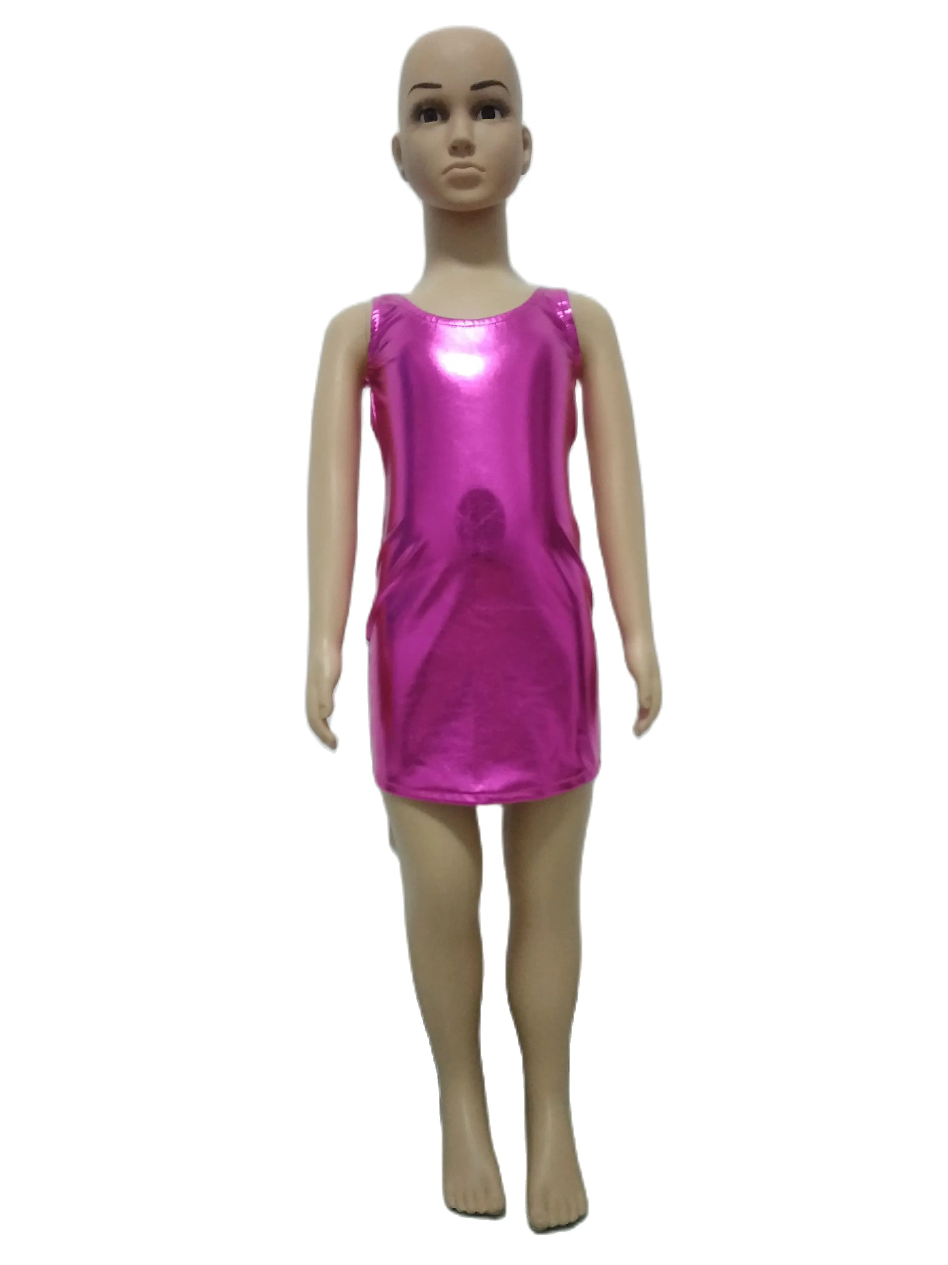 

Брендовые костюмы, пикантное детское розово-красное блестящее платье зентай из спандекса металлического цвета, сказочный Карнавальный кос...