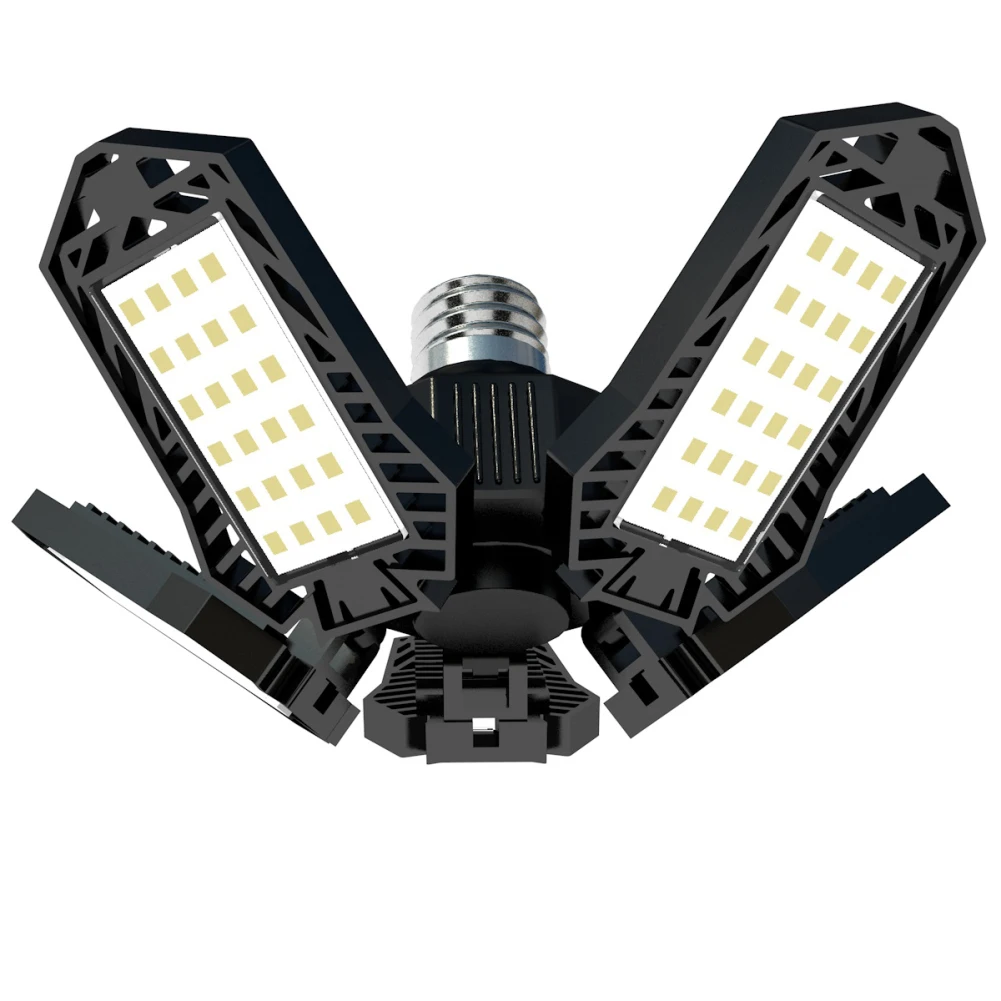 

Светодиодные прочные гаражные светильники E26/e27, лампа с лезвием вентилятора 100-265 в с 5 регулируемыми панелями для цеха, промышленного освеще...