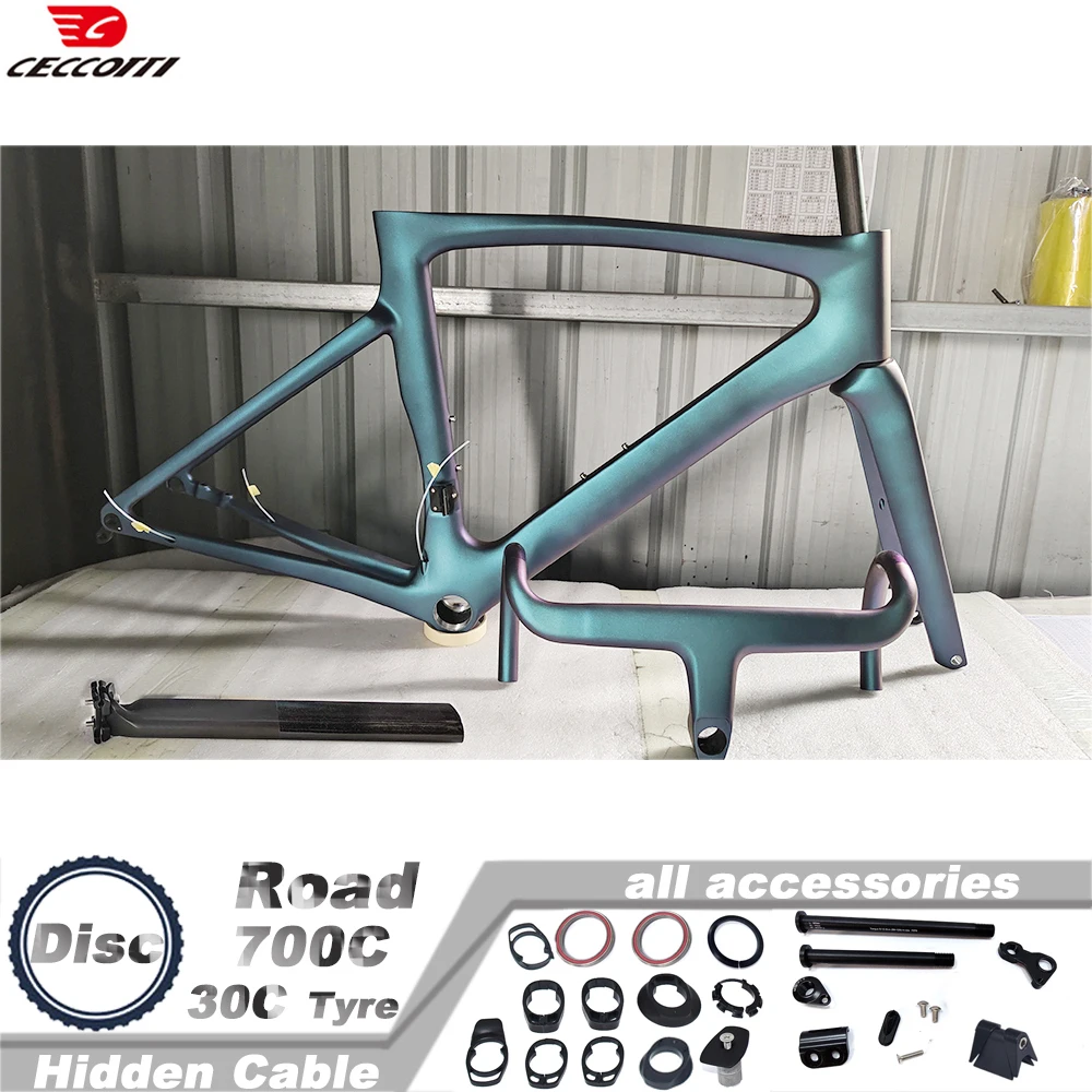 CECCOTTI RF27 Модель T1000 Полностью карбоновый велосипедный каркас со сквозной осью