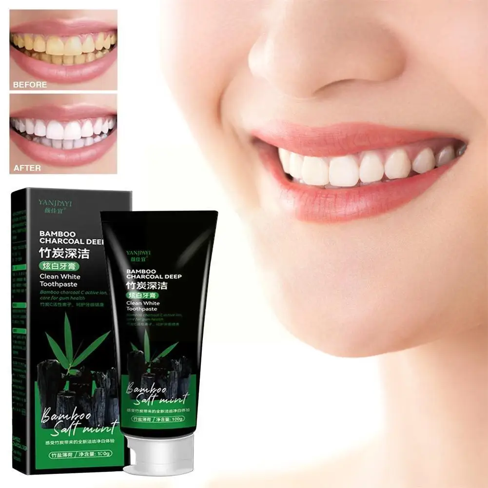 

Organic Activated Charcoal Toothpaste Teeth Whitening Natural Care Breath Paste Fresh Oral Adult Mint Bamboo Tooth S0Y2