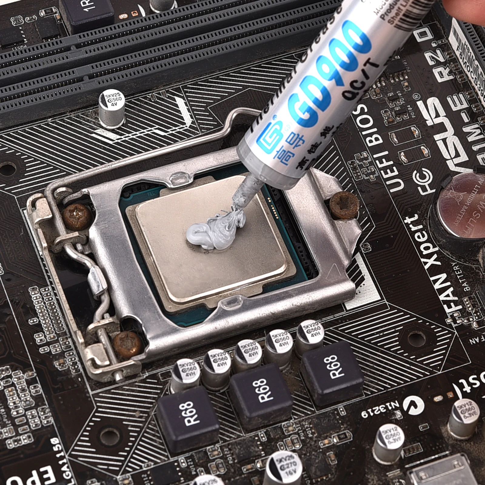 Фото GD900 GD007 GD-2 термопроводящая смазочная паста силиконовая штукатурка для радиатора для процессора, графического процессора, компьютерных процессоров, охладителей №2