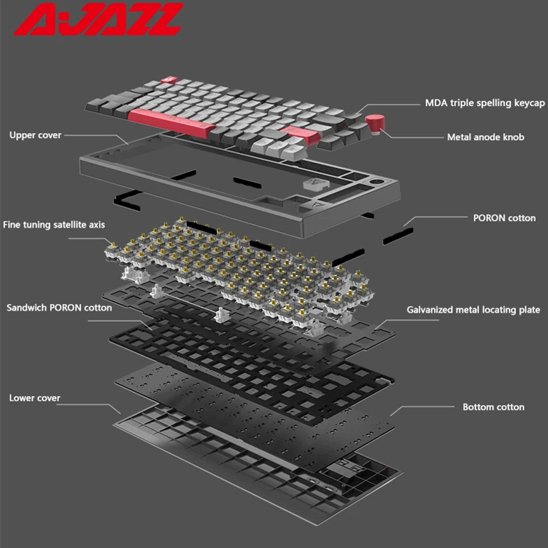 Клавиатура AJAZZ AK816 механическая Bluetooth 81 клавиша RGB 3 режима |