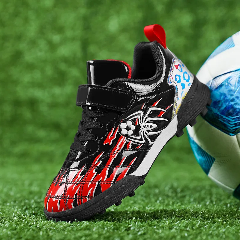 Fashion Blue Kids Soccer Shoes Society Outdoor Child Football Boots Cleats Futsal Sneakers Boys Soccer Training Sport Footwear