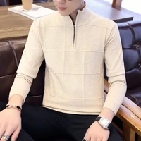 slim casual knitted warm knitted pullover 2022 new turtleneck sweater pullover stand collar zipper fashion korean version