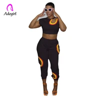 fitness women 2 piece set sleeveless crop top high waist jogging pants 2022 summer sporty jogger set sexy hole club party outfit