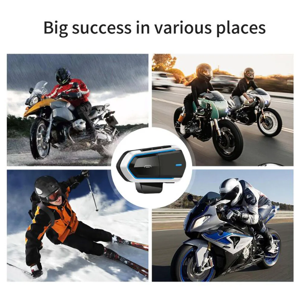 Motorcycle Helmet Headset Bluetooth 5.0 Waterproof FM Radio Call Kit Stereo Music Player Speaker Automatic Answering New - купить по