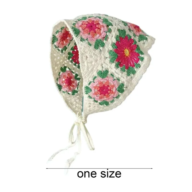 Вязаный треугольный шарф повязки на голову женский вязаный платок с клетчатым