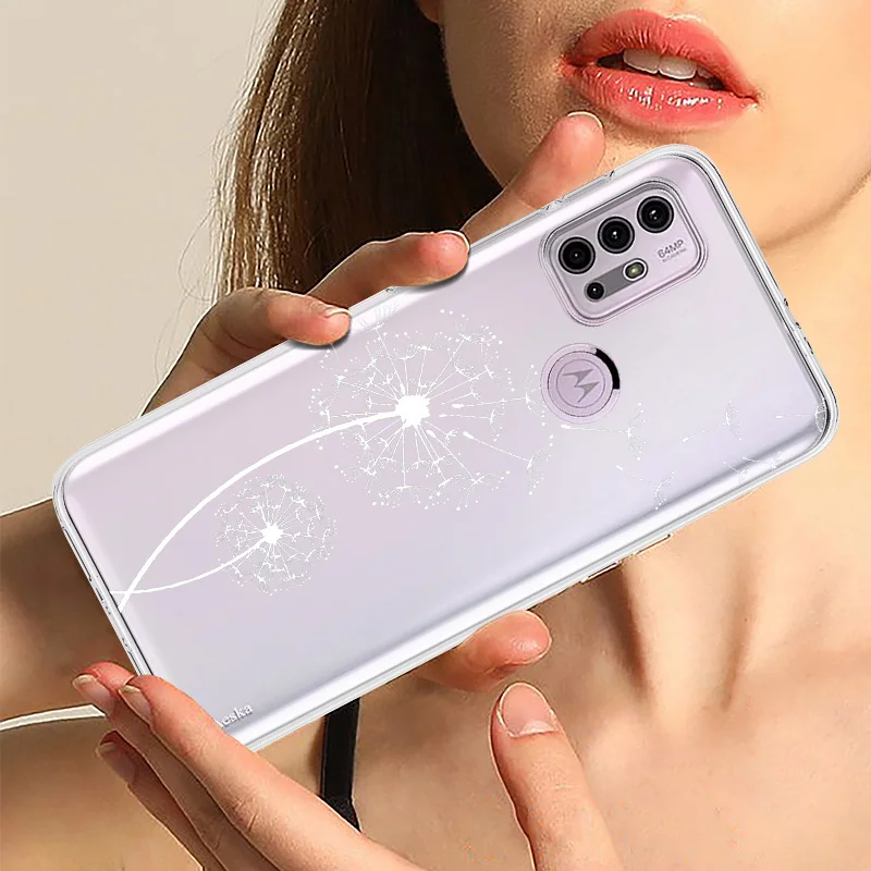 dandelion flower phone case for motorola moto g30 g9 play e7 plus g20 g50 g60 g40 fusion e7 e20 e40 silicone back shell covers free global shipping
