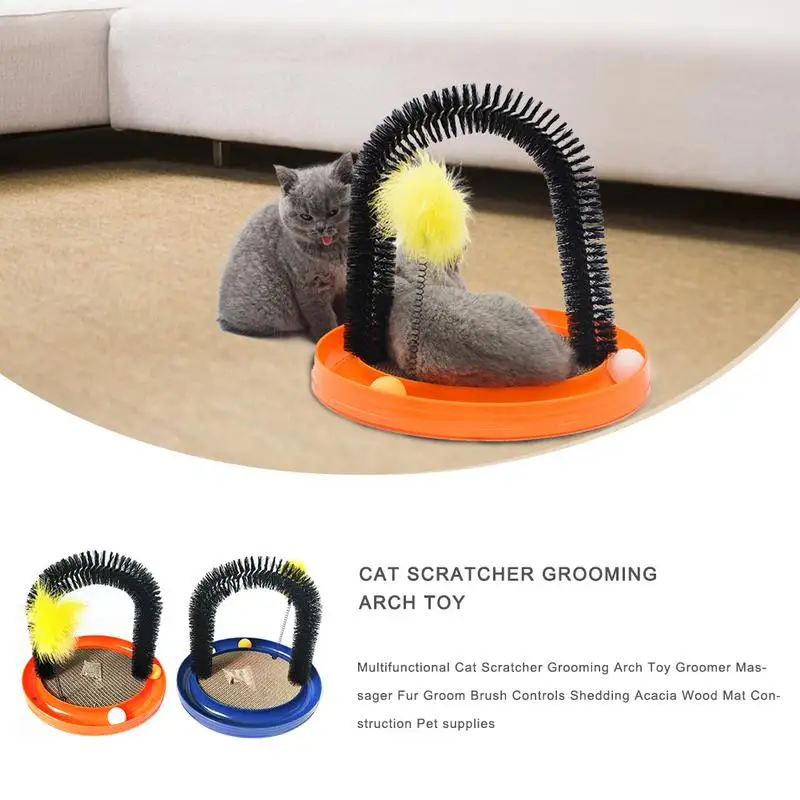 

Funny Pet Massage Arch Automatic Brush Cat Toy Anti Skid Scratching Device Hair Cleaning Brush Relieve Toy Itching Tool For Cats