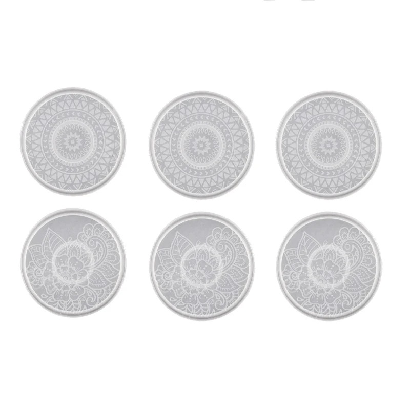 

DIY Epoxy Resin Mold Coaster Mold Set Tea Coaster Pattern Round Resin Silicone Mold Jewelry Tools